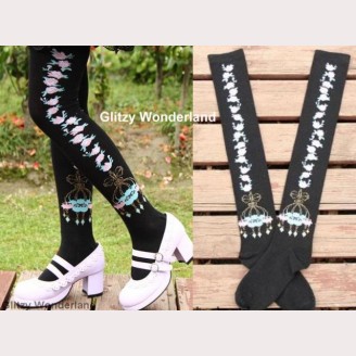 Classic Lolita Style Floral Over Knee Socks Otks